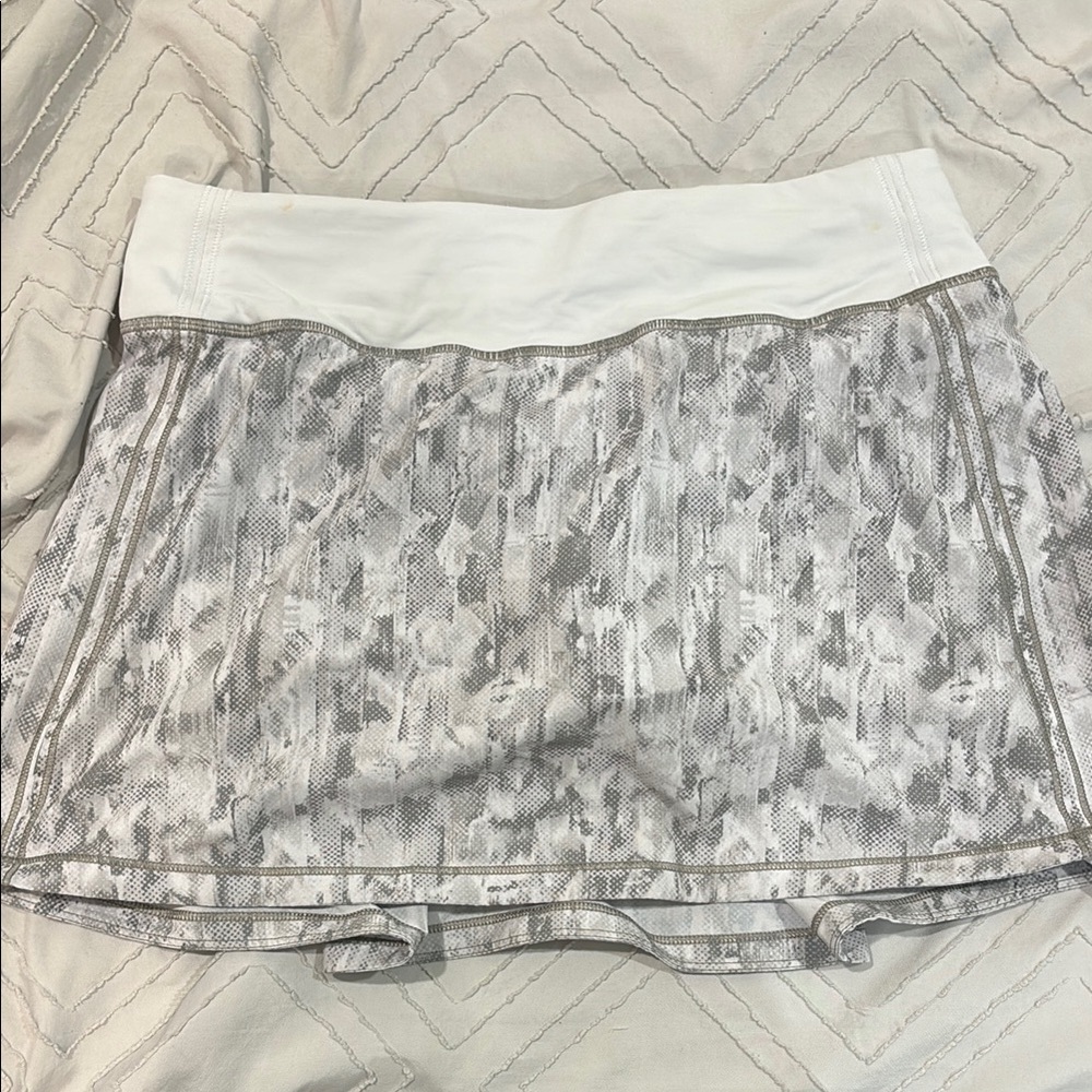 Multicolored Mini Skater Skirt with Pleated Texture